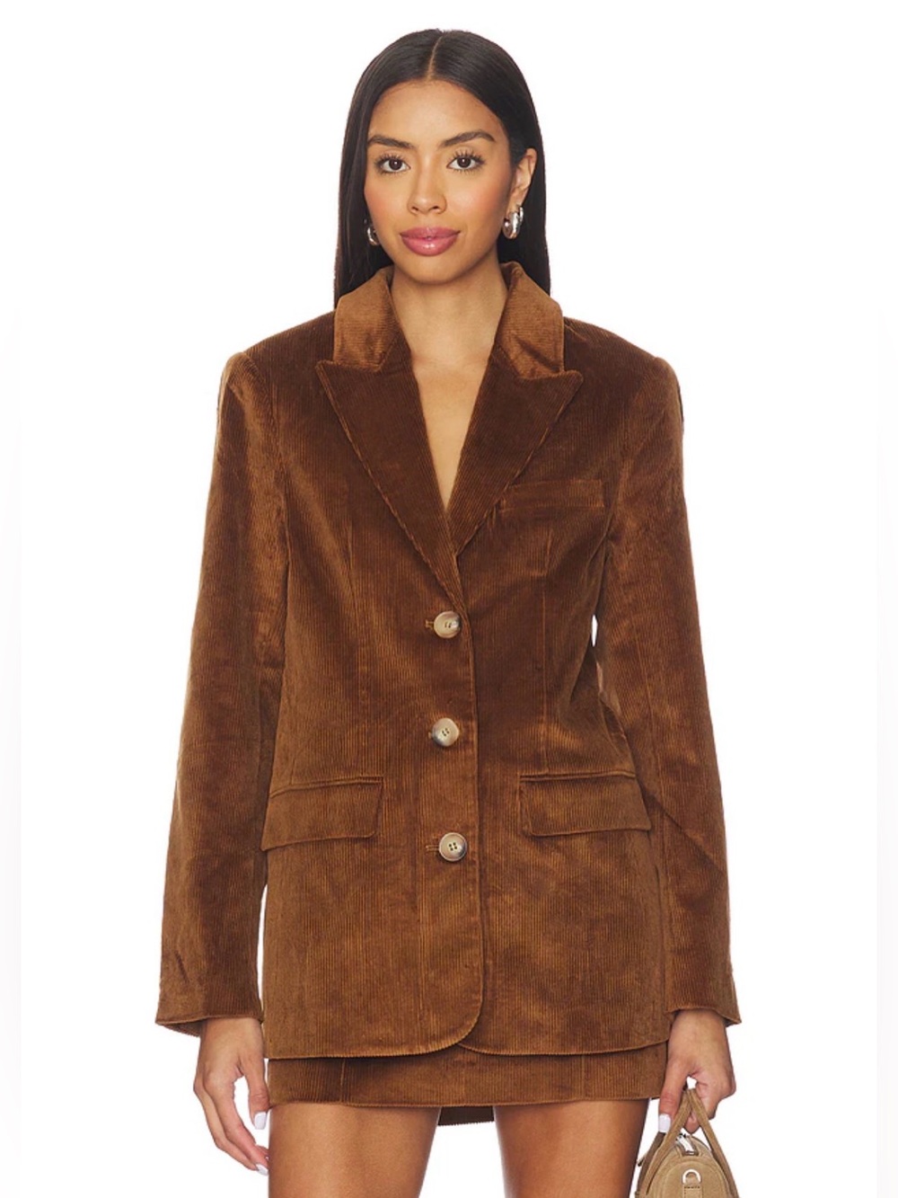 ASTR the Label Women's Boyfriend Blazer - Camel Corduroy - Medium - NWT